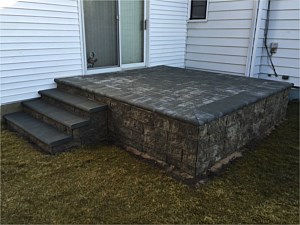 raised nicolock porch with alta wall face